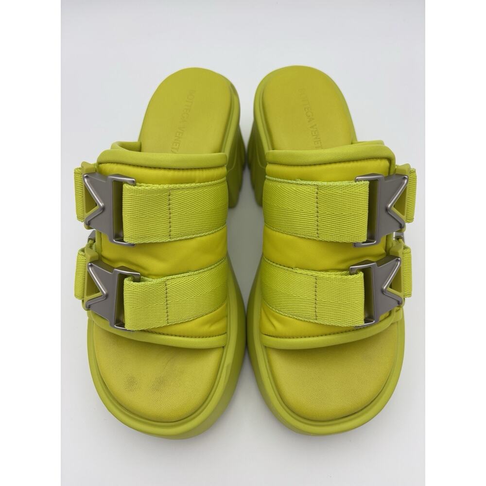 Bottega Veneta Flash Buckle Mule Sandal Neon Yellow Chartreuse Size 39 / 9 - Picture 3 of 16